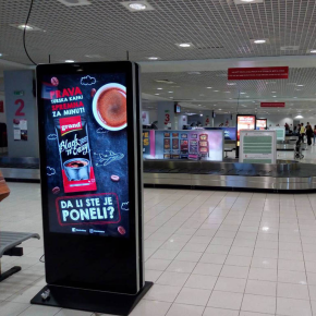 European Airport Double sided large digital signage Kiosk