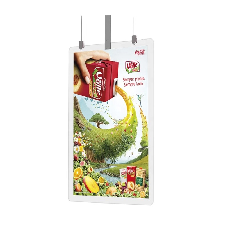 Ultra Slim 1.98CM Thin Indoor QLED OLED Double Sided Ceiling Hanging Digital Advertising Display