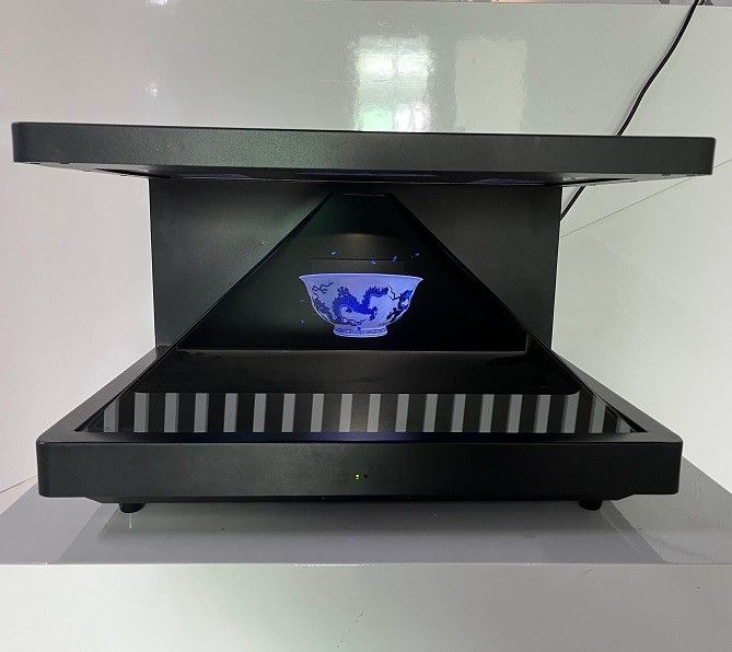 270 Degree 3 Sides Hologram Pyramid 3D Display Showcase Holo Box