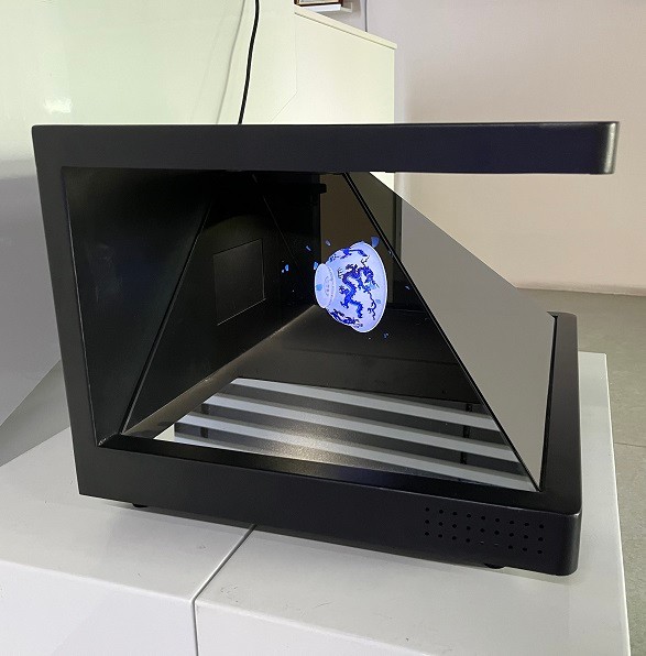270 Degree 3 Sides Hologram Pyramid 3D Display Showcase Holo Box
